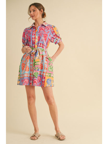 PATCHWORK PRINT DRESS