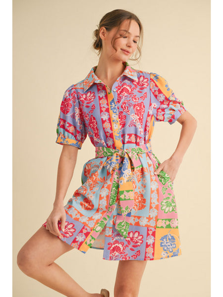 PATCHWORK PRINT DRESS