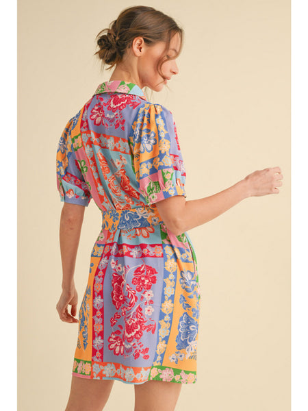 PATCHWORK PRINT DRESS