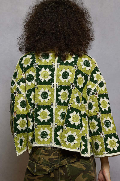 CAPRI CARDI, OLIVE MULTI