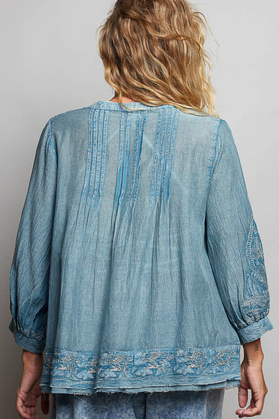 DENIM BLUE BLOUSE