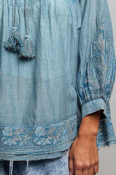 DENIM BLUE BLOUSE