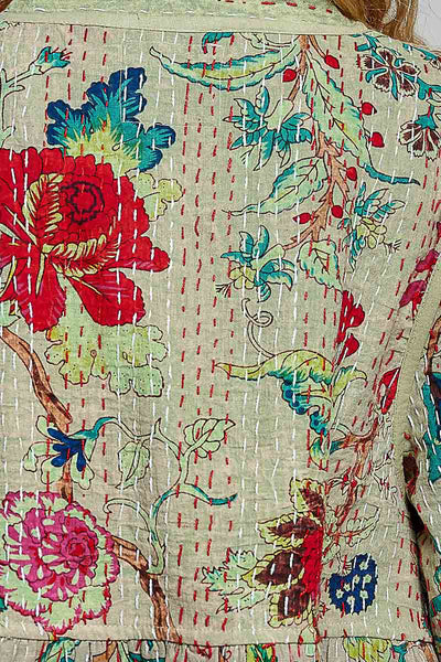 QUILTED TOP, POWDER OLIVE