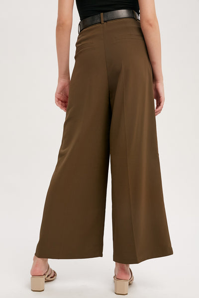 WIDE LEG PANTS, OLIVE