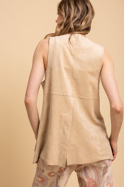 WESTERN RIDER SUEDE VEST, CREAM