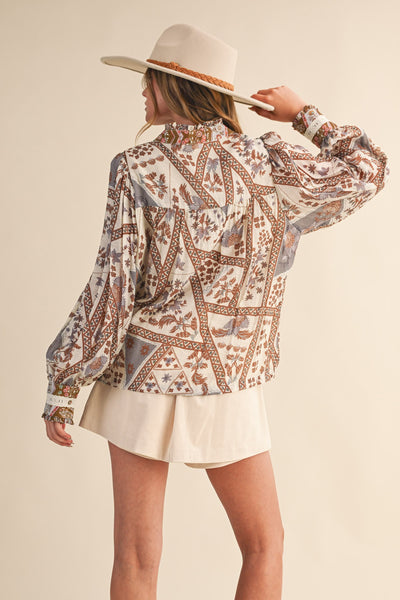MOCHA PRINT MULTI BLOUSE