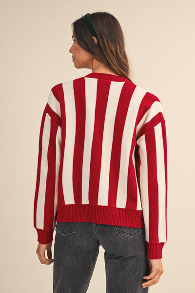 CHRISTMAS VACATION SWEATER CARDIGAN, RED