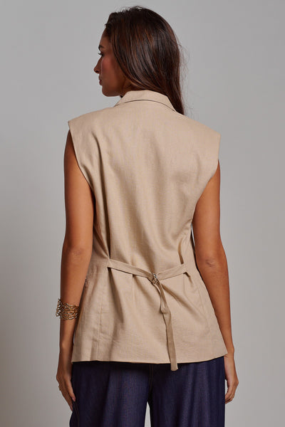 KHAKI TAILORED VEST