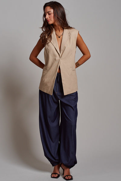 KHAKI TAILORED VEST