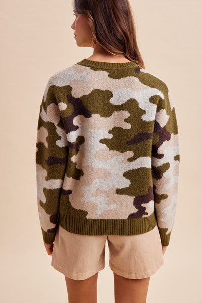 CHUNKY CAMO SWEATER