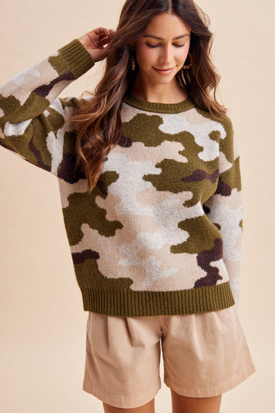 CHUNKY CAMO SWEATER
