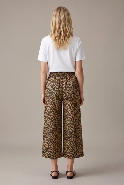 LEOPARD PRINT WIDE LEG PANTS
