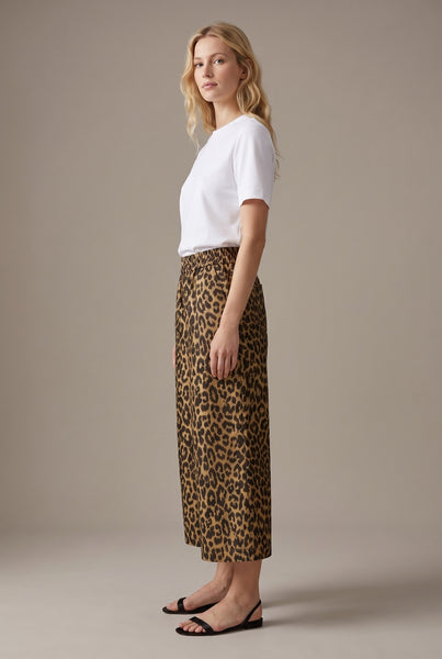 LEOPARD PRINT WIDE LEG PANTS