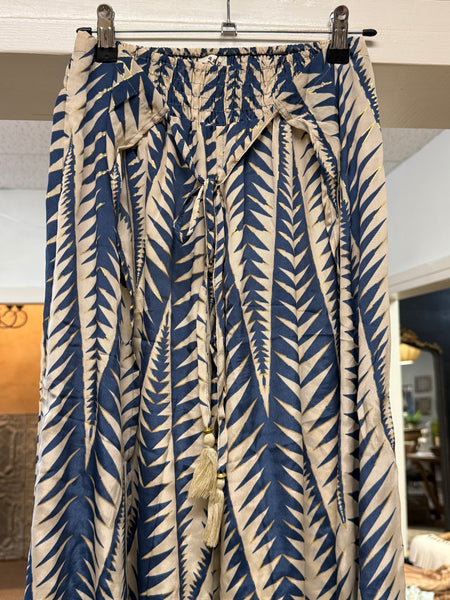 BLUE WRAP PANTS