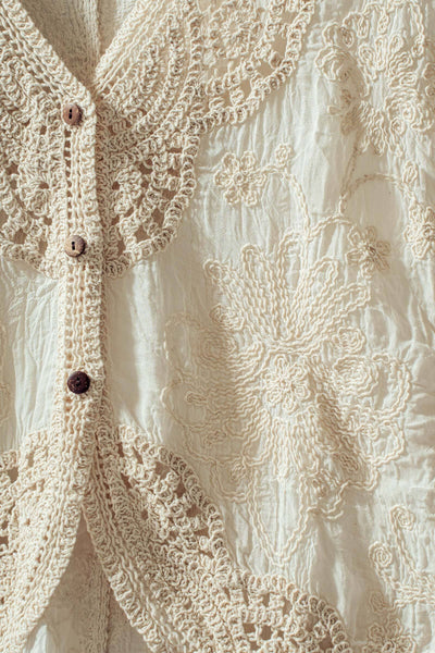 CROCHET LACE KIMONO, NATURAL