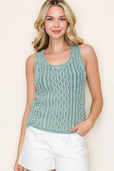 SCOOP NECK SWEATER TANK, JADE