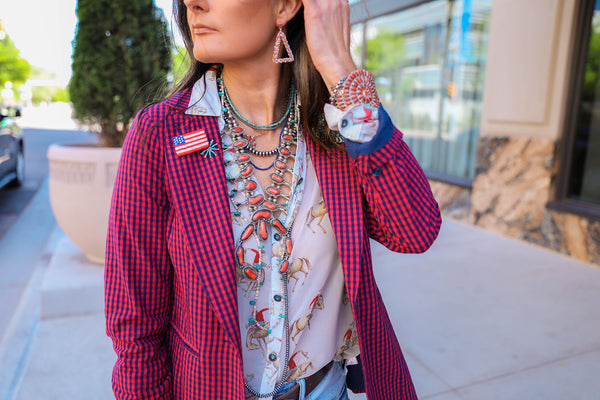 HOMERUN PLAID BLAZER