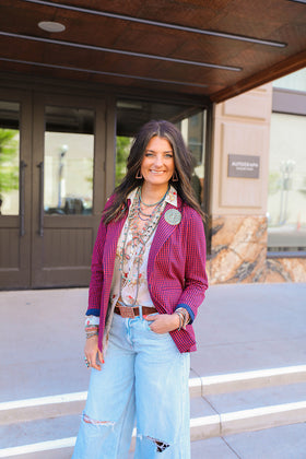 HOMERUN PLAID BLAZER