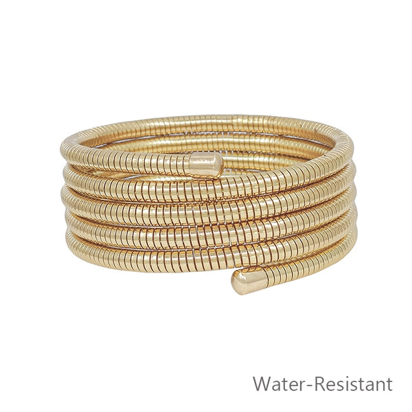 COIL MULTI STRAND WRAP BRACELET, GOLD