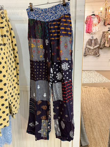 BELLA PATCHWORK BLUE PANTS