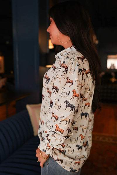 HORSE PRINT BLOUSE