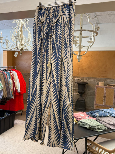 BLUE WRAP PANTS