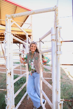 PAINTED PLAINS BUTTON DOWN, 3/4 SLEEVE