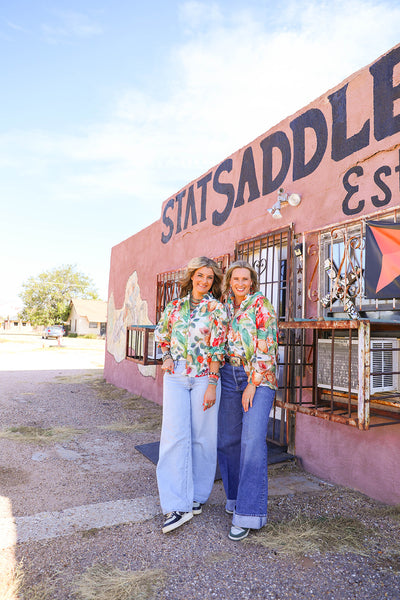 PAINTED PLAINS BUTTON DOWN, 3/4 SLEEVE