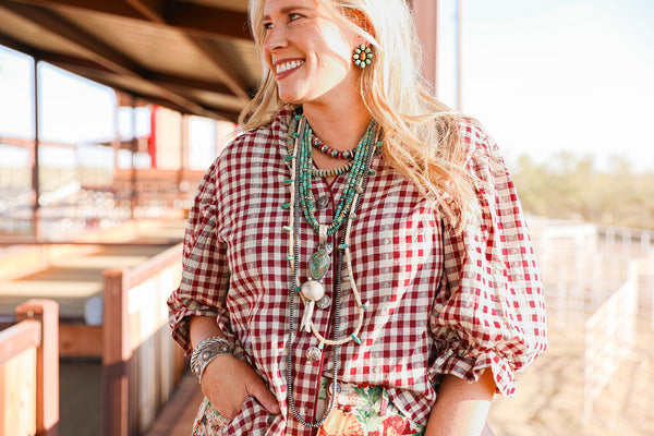 CABERNET CRUSH PLAID BUTTON DOWN