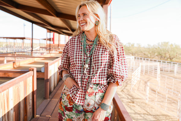 CABERNET CRUSH PLAID BUTTON DOWN