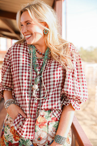 CABERNET CRUSH PLAID BUTTON DOWN