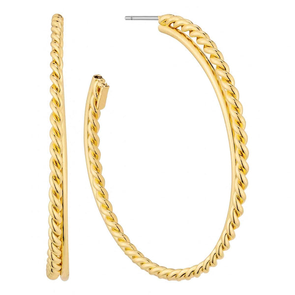 TWISTED HOOP EARRING, GOLD