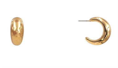 BOLD HOOP STUD EARRING, GOLD