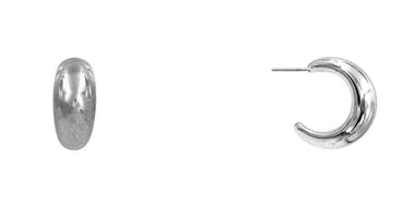 BOLD HOOP STUD EARRING, SILVER