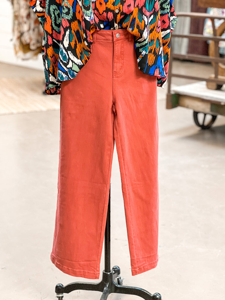 RUST WIDE LEG PANTS - Dry Land Decor