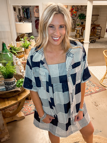 MIX & MATCH PLAID SET, NAVY