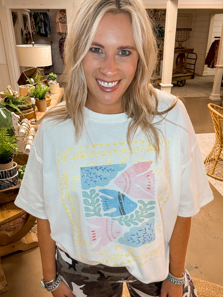 MINERAL WASH GRAPHIC PULLOVER, OFF WHITE