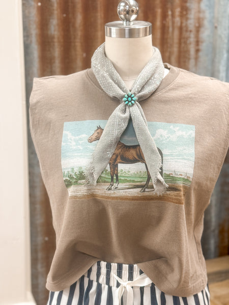 CLASSIC PRINT BANDANA, SAGE GREY
