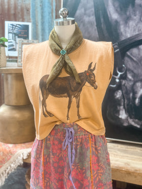 CLASSIC PRINT BANDANA, OLIVE GREEN