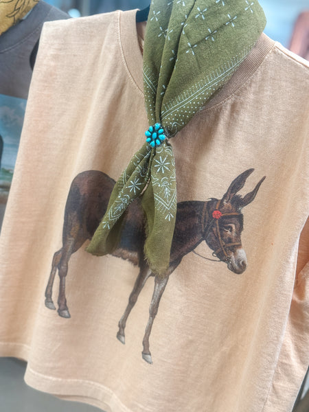 CLASSIC PRINT BANDANA, OLIVE GREEN