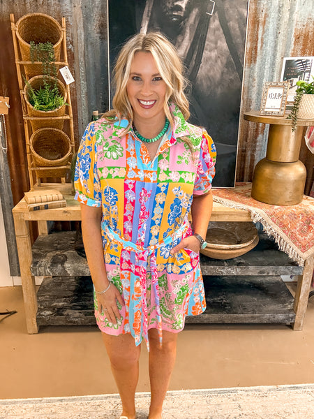 PATCHWORK PRINT DRESS