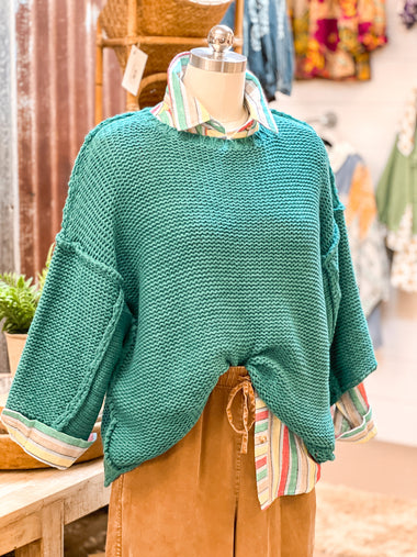 CUDDLE UP COZY SWEATER, ATLANTIS GREEN