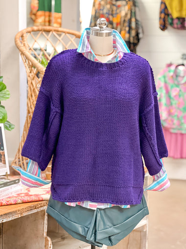 CUDDLE UP COZY SWEATER, PURPLE