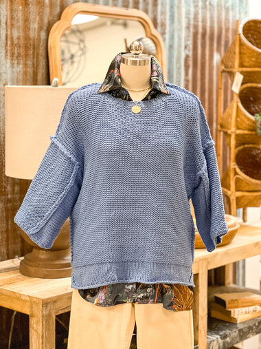 CUDDLE UP COZY SWEATER, PERI BLUE