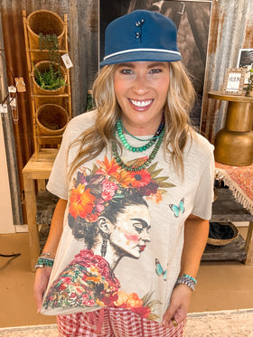FRIDA KALHO PRINT TEE, NATURAL