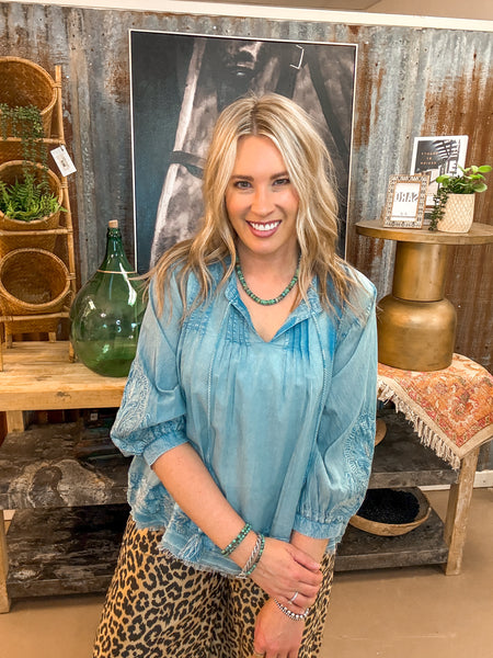 DENIM BLUE BLOUSE