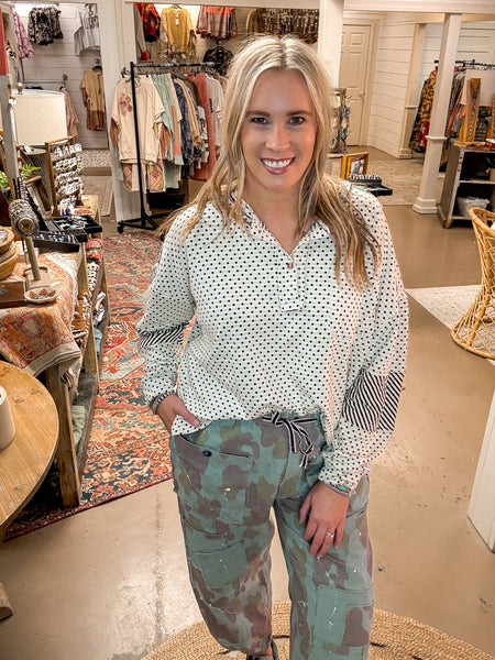 POLKA DOT PULLOVER, CREAM