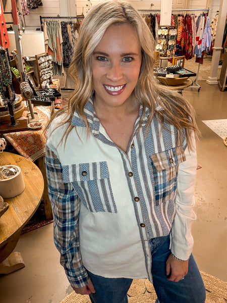 PLAID, STRIPES & STARS BUTTON DOWN