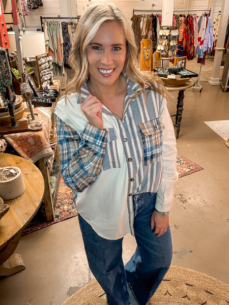 PLAID, STRIPES & STARS BUTTON DOWN