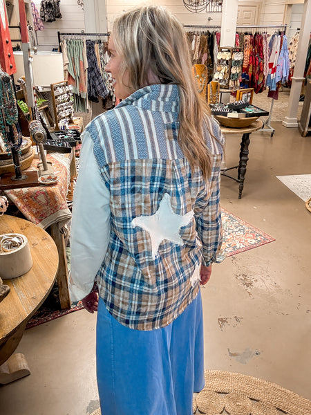 PLAID, STRIPES & STARS BUTTON DOWN